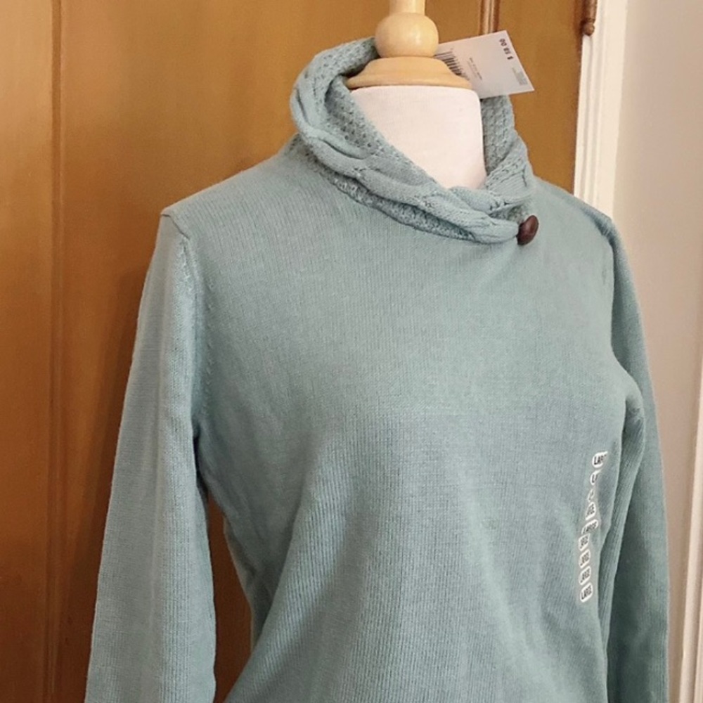 Vintage Jeanne Pierre Seafoam Cowl Neck Sweater - Picture 4 of 13